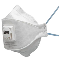 3M™ Dust Mask Aura Respirator P2 Valved Flat Latex Free - 10 Masks