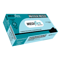 Mediflex Nisense Powder-Free Sky Blue Nitrile Non-Sterile Gloves - Various Sizes - Box 100