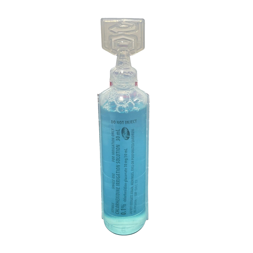 Chlorhexidine Irrigation 0.1 30ml Pfizer MEC The Medical