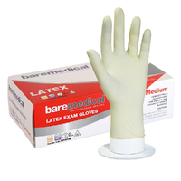 Baremedical Latex Exam Powder-Free Gloves - Medium - Box 100