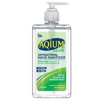 Ego Aqium Antibacterial Hand Sanitiser With Aloe 375ml Pump