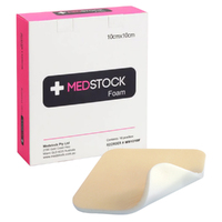 Medstock Foam Non-Adhesive Dressing - 10cm x 10cm - Box 10