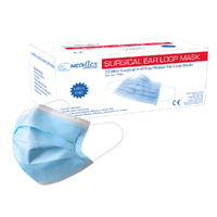 Mediflex Surgical Ear Loop Mask Splash Resistant - 3 Ply - Box 50