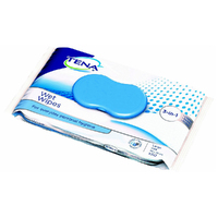 Tena 3-in-1 Wet Wipes - Blue - 20cm x 30cm - Pack 50